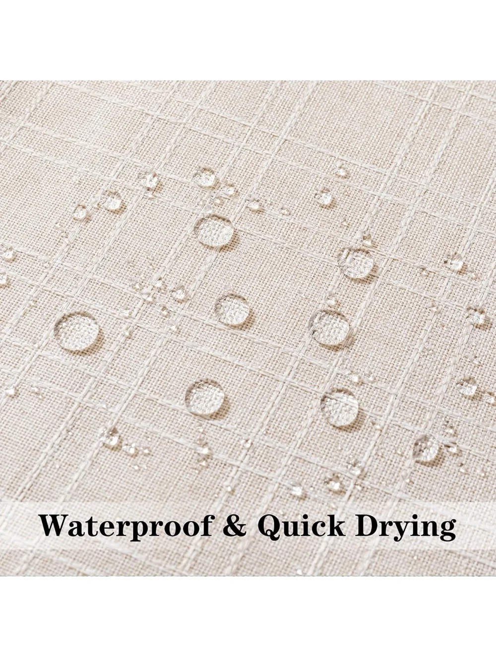 Outdoor Waterproof Pillow Covers Checkered Decorative  22x22 Inch Light Beige